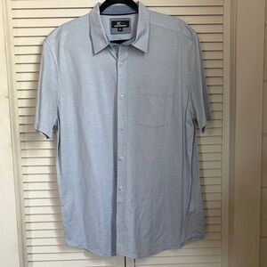 Johnson & Murphy XC Flex Light Blue Casual Button Down Shirt